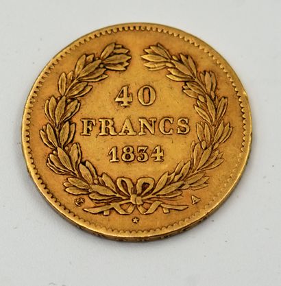 null PIECE of 40 FF gold (1834). According to price.
