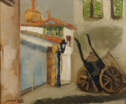 Emmanuel MANE-KATZ (1894-1962) La Charrette Huile sur toile, signée en bas à gauche....