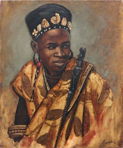 Christian LIBESSART (né en 1958) Africain, 1997 Huile sur toile, signée et datée...