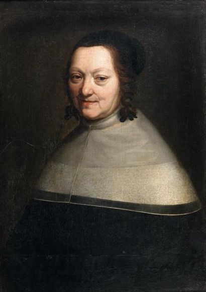 École française vers 1640, entourage de Robert NANTEUIL Portrait de femme au large...