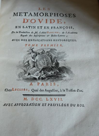 null OVID: Les Métamorphoses, 1767, Paris, Leclerc. Bound in marbled basane. Together...