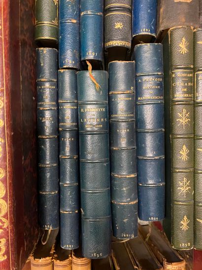 null LOT OF APPROXIMATELY 70 VOLUMES of BOOKS mainly in half-binding including ROUSSEAU...