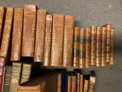 null LOT OF APPROXIMATELY 70 VOLUMES of BOOKS mainly in half-binding including ROUSSEAU...