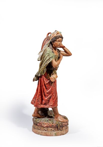 null In the taste of Friedrich GOLDSCHEIDER

Oriental water carrier

Statue in polychrome...