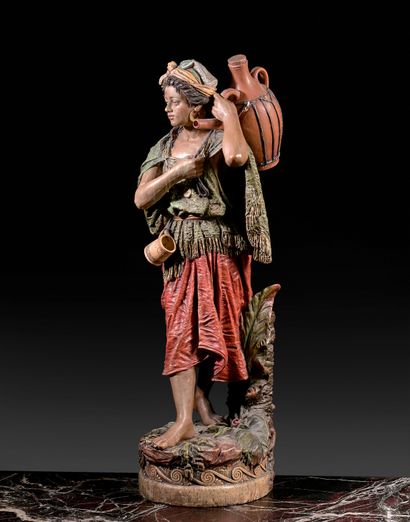 null In the taste of Friedrich GOLDSCHEIDER

Oriental water carrier

Statue in polychrome...