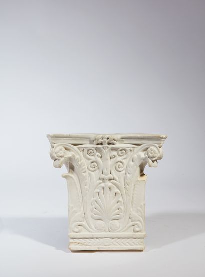 null Set of six elements of architectural decoration in molded plaster, including...