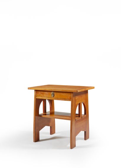 Side table in cherry wood, with a rectangular...