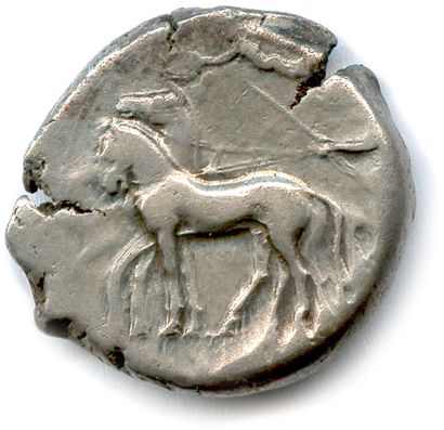 null SICILY - GELA 466-413

Quadriga crowned by Nike. 

R/. Androcephalous bull swimming.

Pozzi...