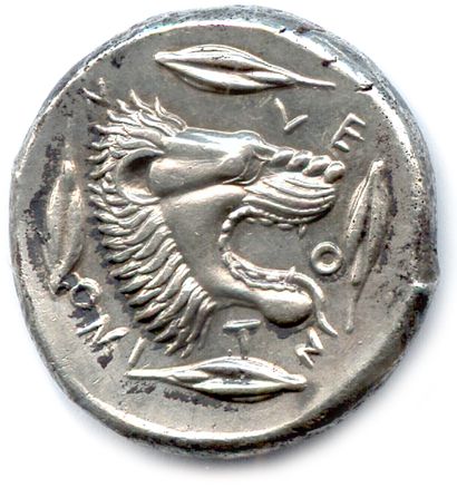 null SICILY - LEONTINI 450-440

Laureate head of Apollo with his hair raised in three...