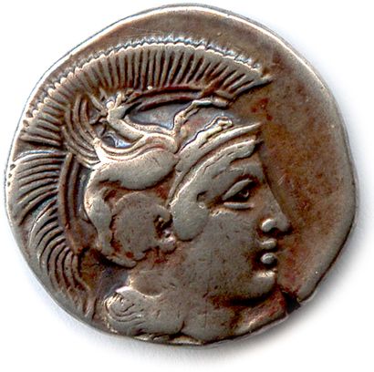 null LUCANIA - HERACLEA 420-390

Head of Athena wearing a helmet decorated with a...