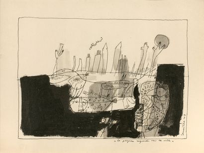 CORNEILLE CORNEILLE (1922 - 2010)

The peasant looks towards the city, 1949

Ink...