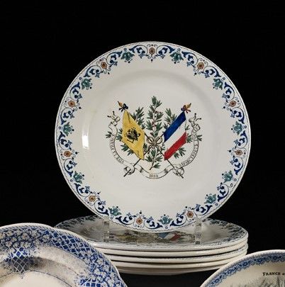 null Hippolyte BOULENGER, Choisy-le-Roi, 1888 : six assiettes de la série L’Alliance...