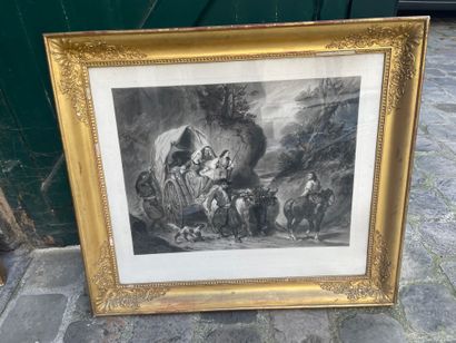 null LOT OF Framed ENGRAVINGS: "The village accordion" and "The paralegal served...