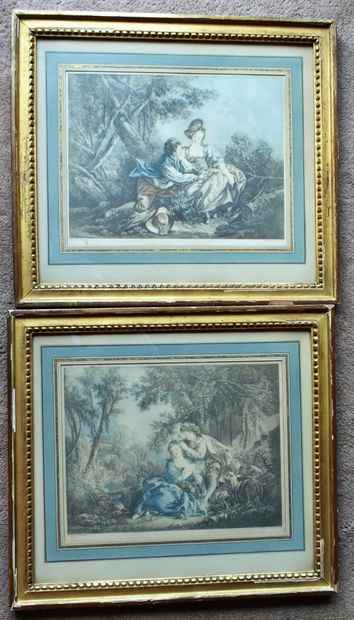 null TWO ENGRAVINGS after BOUCHER (removals). HT : Height 38 - Width 40,5 cm