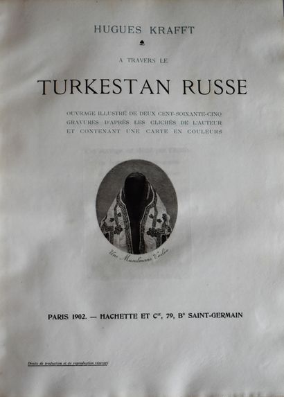 null 
KRAFFT: Through Russian Turkestan. Hachette 1902, green perc. decorated.
