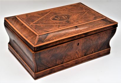 null Rectangular box of necessary of form moved in burr walnut and nets of clear...