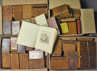 LOT OF BOOKS in half-binding, mainly 18th...
