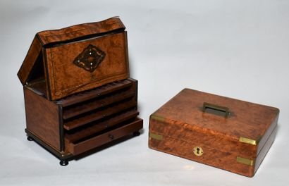 null CIGAR CASE and BOX in burr (accidents).