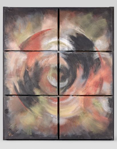 Otto FRIED Otto FRIED (1922-2020): Birth. Six canvases assembled. Signature lower...