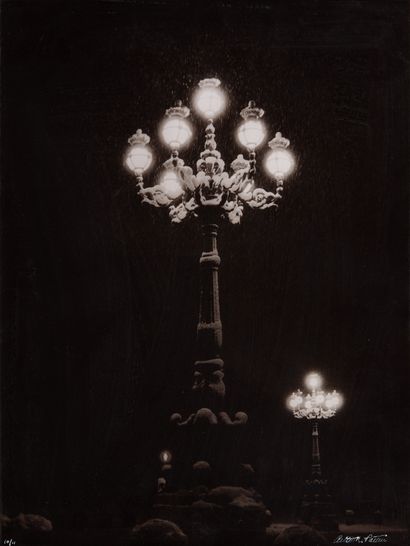 Arturo PATTEN Arturo PATTEN (1939): Lights of Rome at night. Black and white photograph...