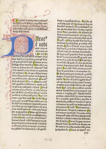 [PARATUS] Sermones de tempore et de sanctis. Köln, Konrad Winters, [circa 1480],...