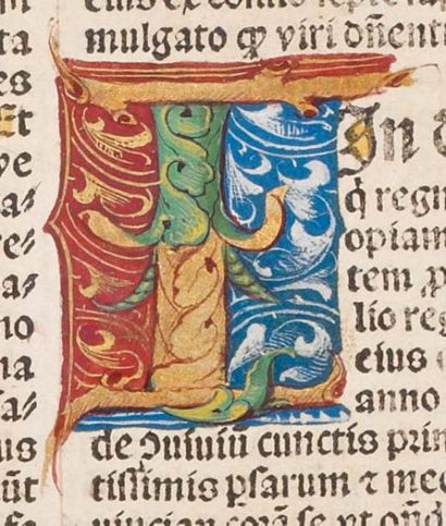 null [BIBLE] Biblia latina. Lyon, Jean Pivard et François Fradin, 23 XII 1497, in-4,...