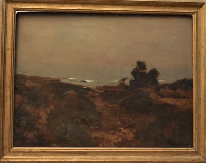 Louis CABIE (1853-1939): Coastal landscape....