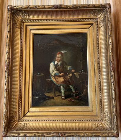 null 19th century FRENCH SCHOOL: The Shoemaker. Canvas. Height 34 - Width 26 cm