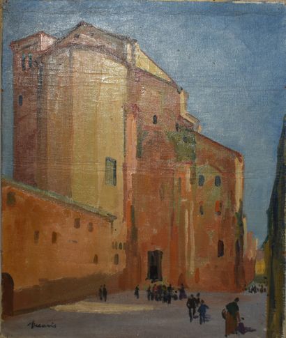 Albert DECARIS (1901-1988): Church in Italy....
