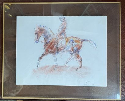 null Jean-Louis SAUVAT (1947): Horses and riders. Four drawings on paper. Bibliography:...
