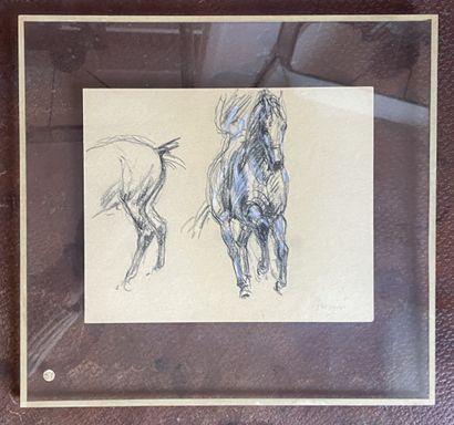 null Jean-Louis SAUVAT (1947): Horses and riders. Four drawings on paper. Bibliography:...