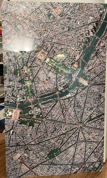 null PHOTOGRAPHY on Diassec: View of Paris (lower corners damaged). Height 169 -...
