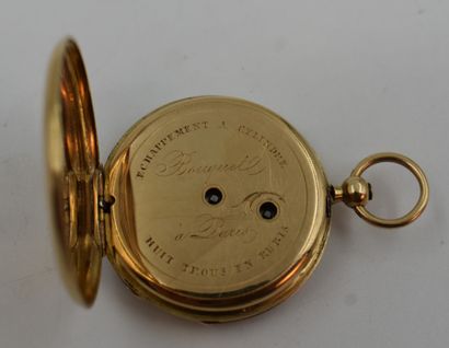 null Gold collar-watch by BOUQUET, Paris, guilloché bowl. Gross weight 27.4 g. With...