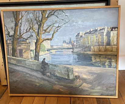 null Louis PEYRE (1923-2012): Quai Montebello. Canvas signed lower left, titled and...