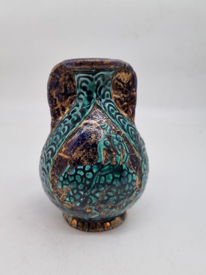 null * Jean MAYODON (1893-1967): Stoneware vase with ovoid body on conical heel and...