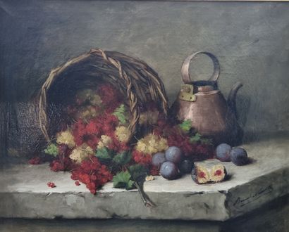 null Alfred Arthur BRUNEL-NEUVILLE (1852-1941): The basket of currants and figs....