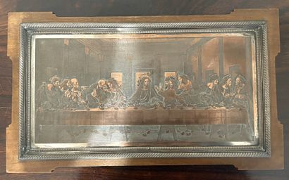  Copper PLAQUE after Leonardo da Vinci's Last Supper. Height 17 - Width 31 cm Gazette Drouot