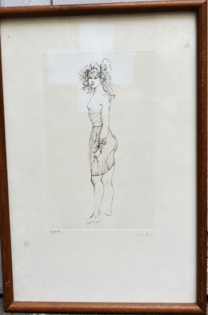  Leonor FINI (1907-1996) : trois estampes (taches). Haut. 18 à 25 cm Gazette Drouot