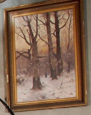 Émile GODCHAUX (actif seconde moitié du XIXe siècle) Paysage de neige Huile sur toile...