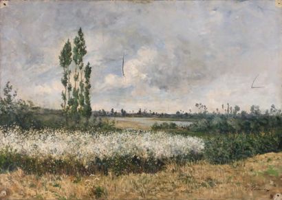 Paul Emmanuel PERAIRE (1829-1893) Paysage Huile sur toile. Haut. 60 - Larg. 85 c...