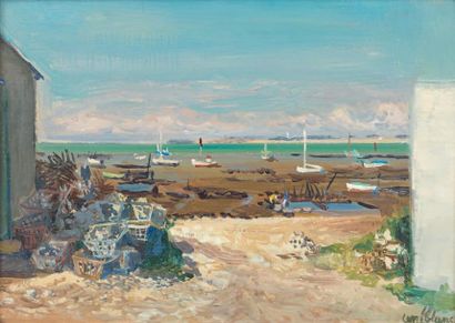 René BLANC (1906-1987) Rivedoux, Île-de-Ré Huile sur toile signée en bas à droite....
