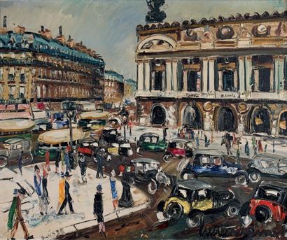 Lucien GENIN (1894-1953) Vue de l'Opéra Huile sur toile signée en bas à droite. Haut....