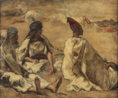 GUILLAUMET GUILLAUMET (Att. à)
Scène d'Afrique du nord au deux personnages
Peinture...