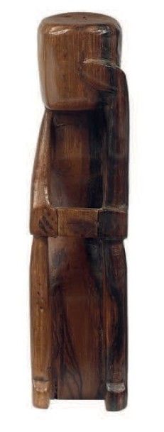 null Le penseur S culpture en bois tropical. Circa 1930. Haut. 17,5 cm (*)