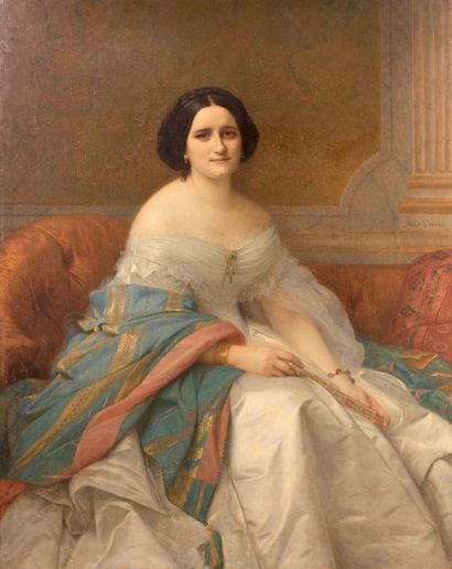 Alexandre CABANEL Portrait de Madame Isaac Pereire Toile signée à droite Alex Cabanel/1859....