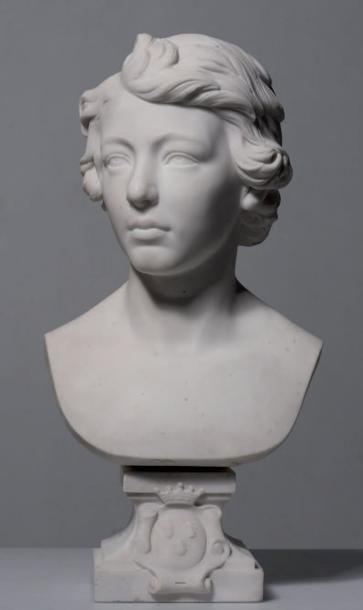 Jean-Pierre DANTAN, dit Dantan le Jeune (1800-1869) Buste en marbre de Carrare d'un...