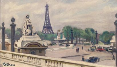 Robert LOTIRON (1886-1966) La Place de la Concorde Toile signée en bas à gauche....