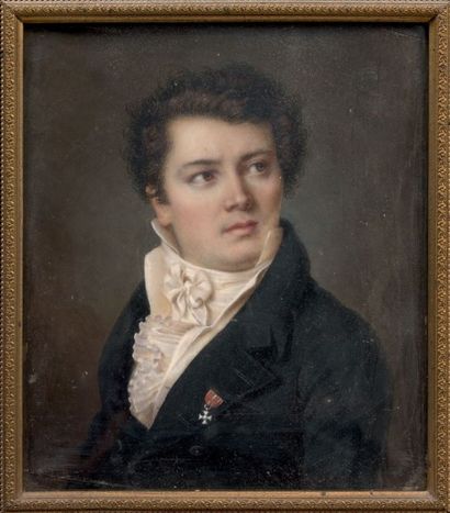 École Française du XIXe siècle Portrait de jeune homme à la décoration (rapportée)
Miniature...