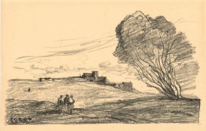 Camille COROT (1796-1875) Le Fort détaché, 1871. Autographie.
Superbe épreuve sur...