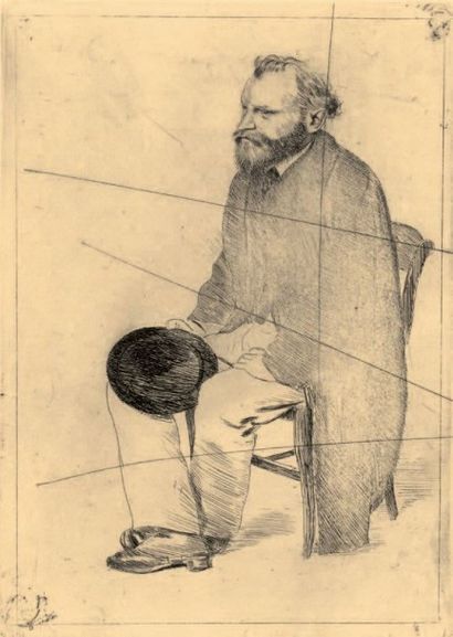 Edgar DEGAS (1834-1917) Manet assis, tourné à gauche
Eau-forte originale.
Très belle...